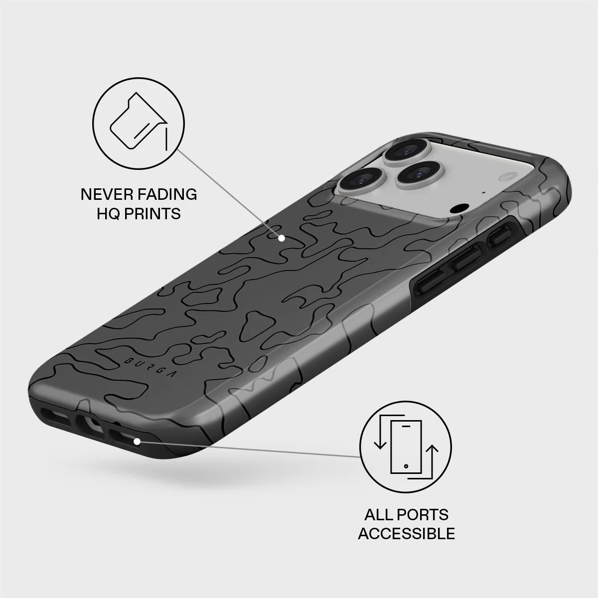Husa de protectie Burga Black Rock Tough Case pentru iPhone 17 Pro