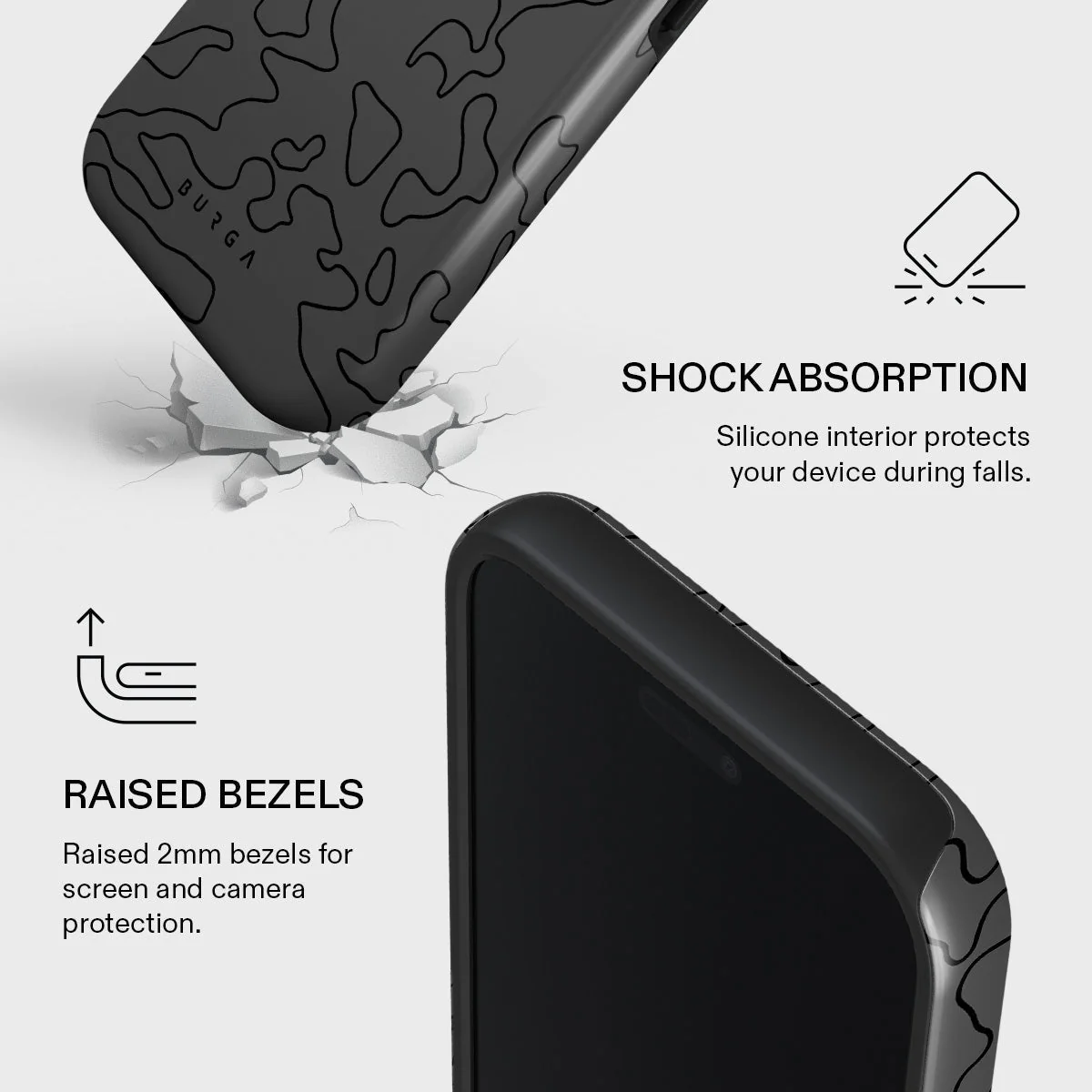 Husa de protectie Burga Black Rock Tough Case pentru iPhone 17 Pro