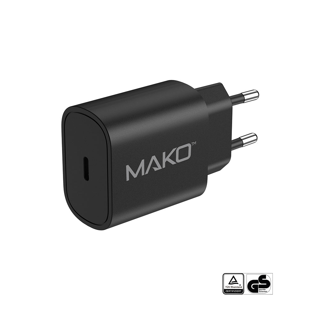 Adaptor priza Mako 25W EU Mains Charger USB-C Negru