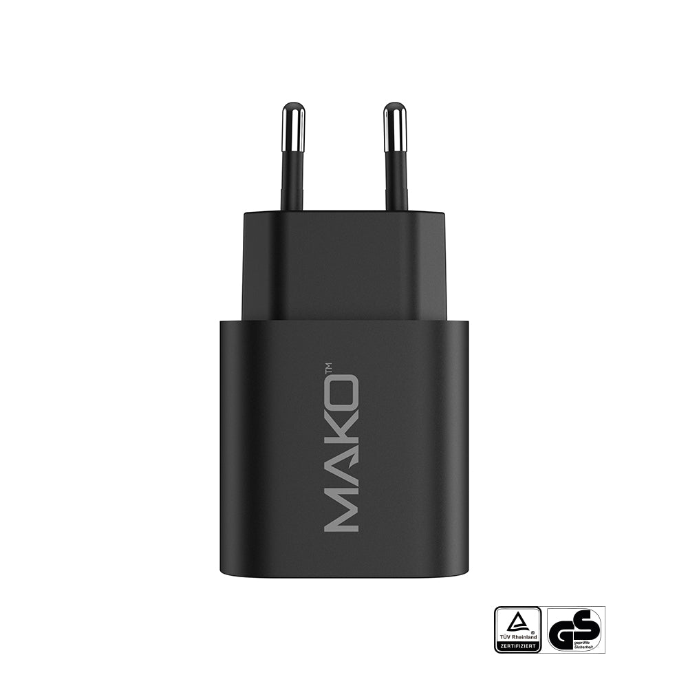 Adaptor priza Mako 25W EU Mains Charger USB-C Negru