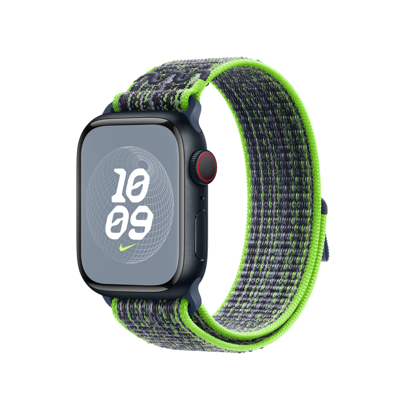Curea Apple pentru Apple Watch 41mm Bright Green/Blue Nike Sport Loop - iSTYLE RO