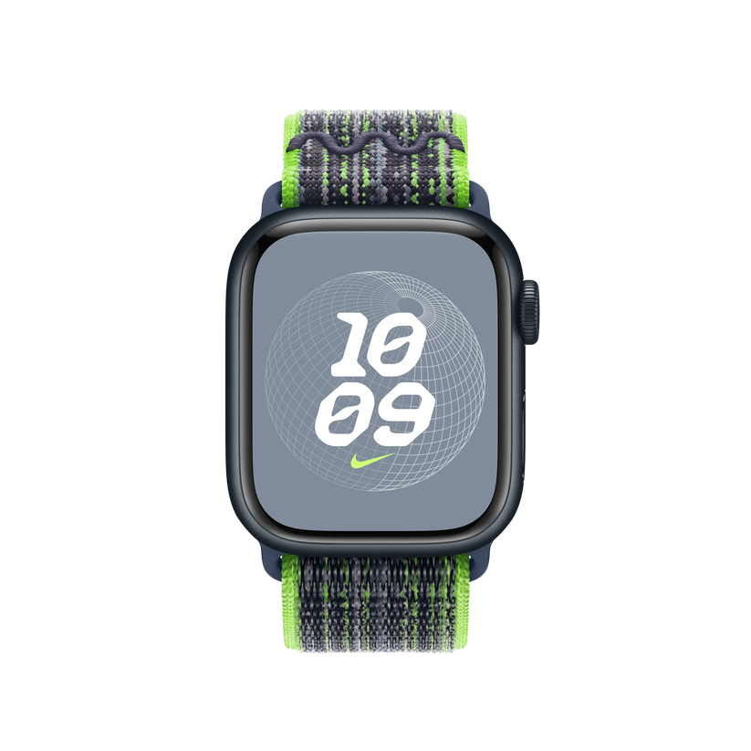 Curea Apple pentru Apple Watch 41mm Bright Green/Blue Nike Sport Loop - iSTYLE RO