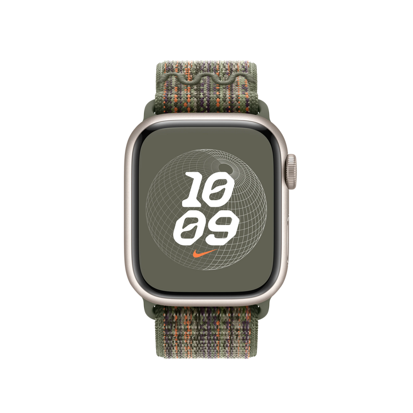 Curea Apple pentru Apple Watch 41mm Sequoia/Orange Nike Sport Loop - iSTYLE RO