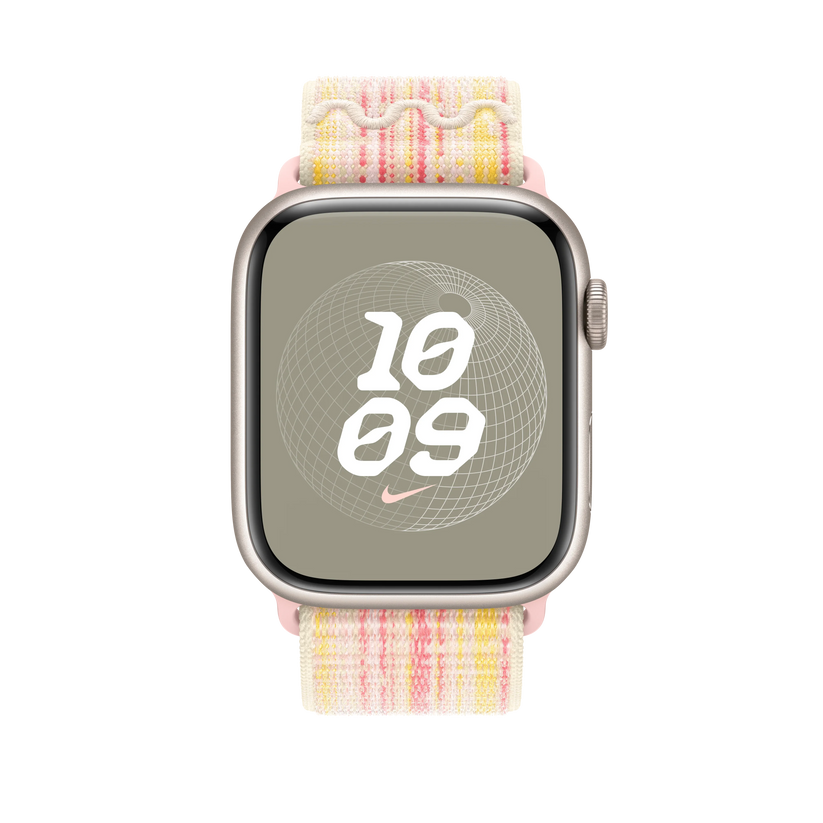 Curea Apple pentru Apple Watch 45mm Starlight/Pink Nike Sport Loop - iSTYLE RO