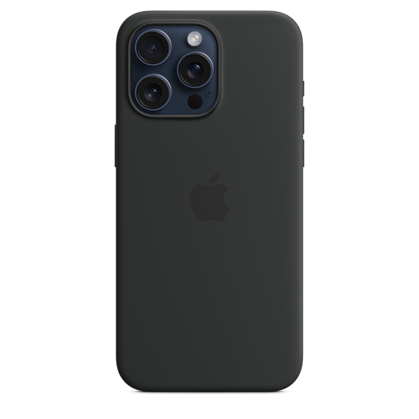 Husa de protectie Apple cu MagSafe pentru iPhone 15 Pro Max, Silicon, Negru - iSTYLE RO