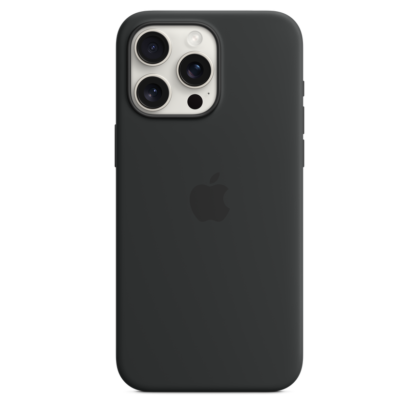 Husa de protectie Apple cu MagSafe pentru iPhone 15 Pro Max, Silicon, Negru - iSTYLE RO