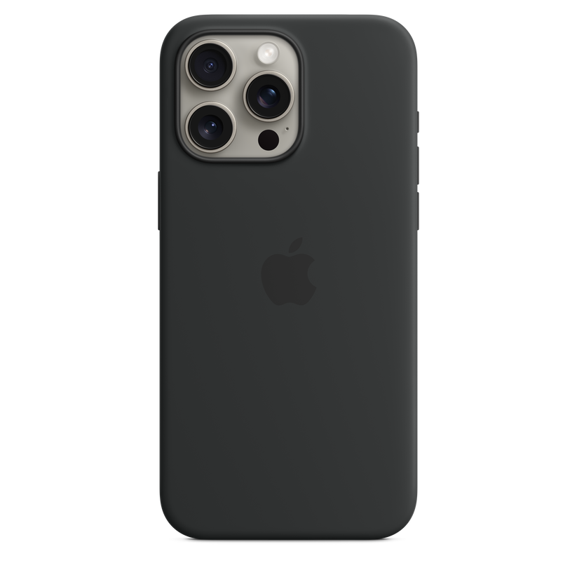 Husa de protectie Apple cu MagSafe pentru iPhone 15 Pro Max, Silicon, Negru - iSTYLE RO