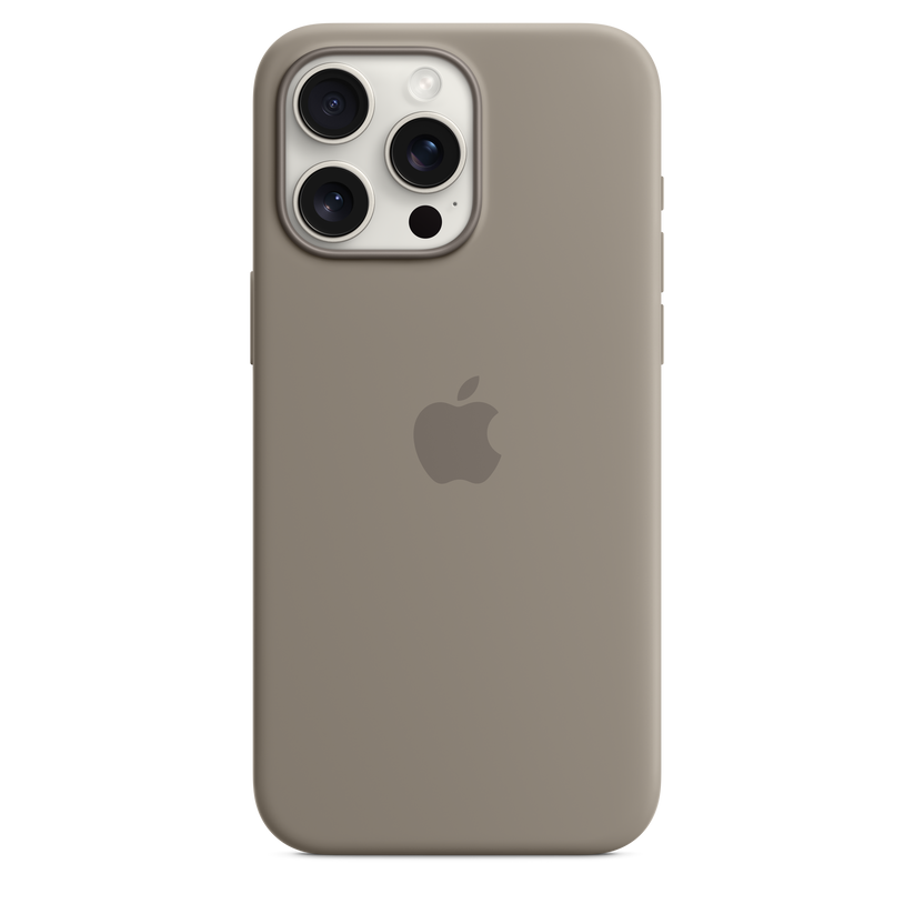 Husa de protectie Apple cu MagSafe pentru iPhone 15 Pro Max, Silicon, Clay - iSTYLE RO