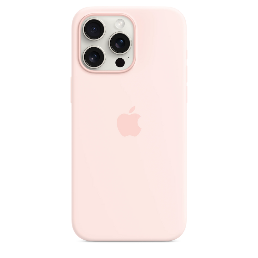 Husa de protectie Apple cu MagSafe pentru iPhone 15 Pro Max, Silicon, Light Pink - iSTYLE RO