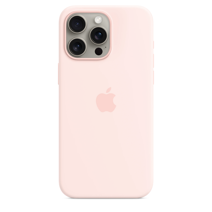 Husa de protectie Apple cu MagSafe pentru iPhone 15 Pro Max, Silicon, Light Pink - iSTYLE RO