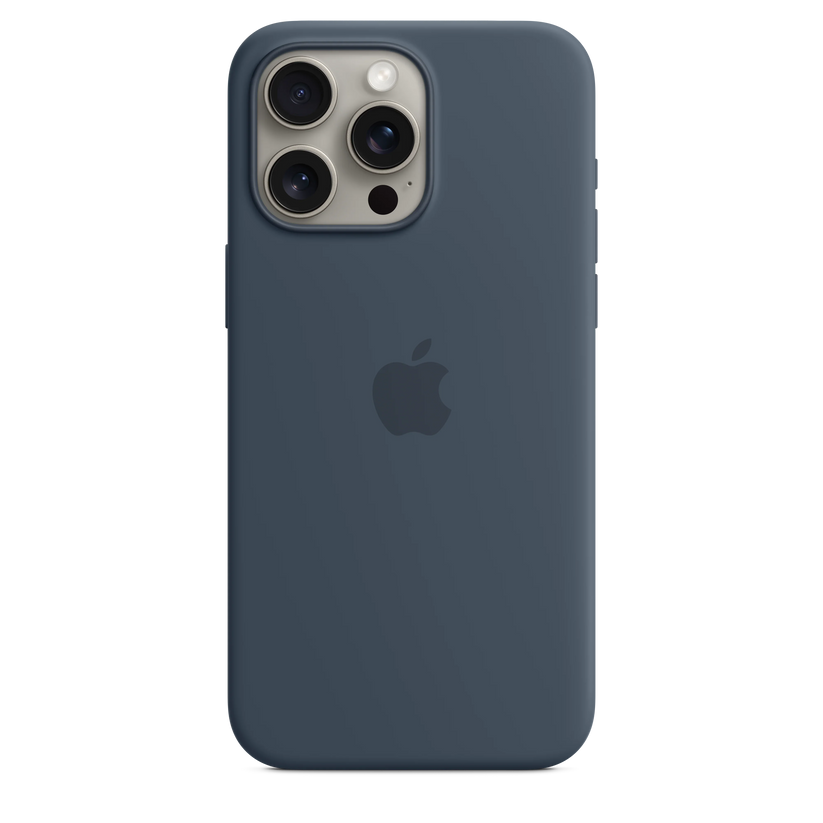 Husa de protectie Apple cu MagSafe pentru iPhone 15 Pro Max, Silicon, Storm Blue - iSTYLE RO