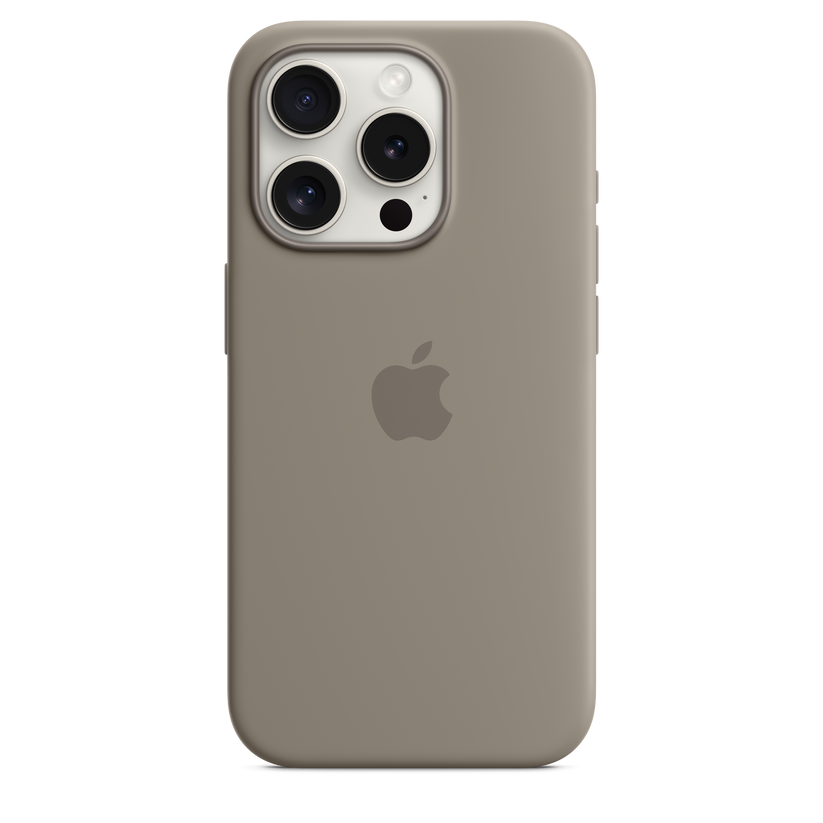 Husa de protectie Apple cu MagSafe pentru iPhone 15 Pro, Silicon, Clay - iSTYLE RO