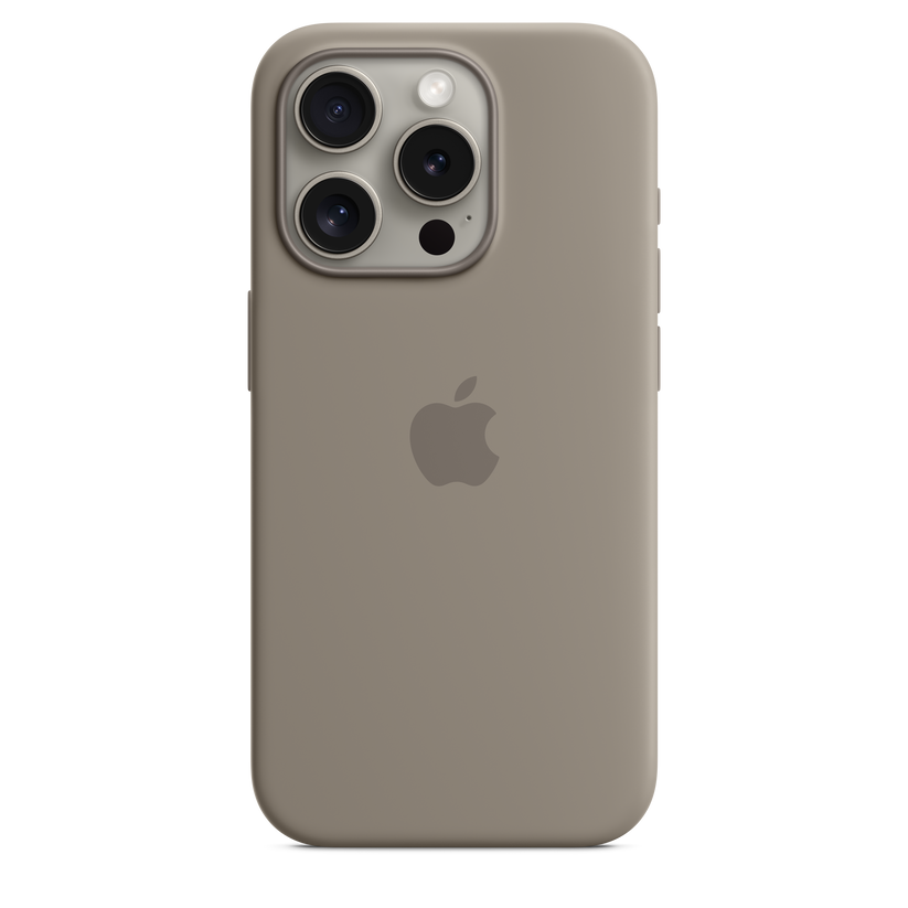 Husa de protectie Apple cu MagSafe pentru iPhone 15 Pro, Silicon, Clay - iSTYLE RO