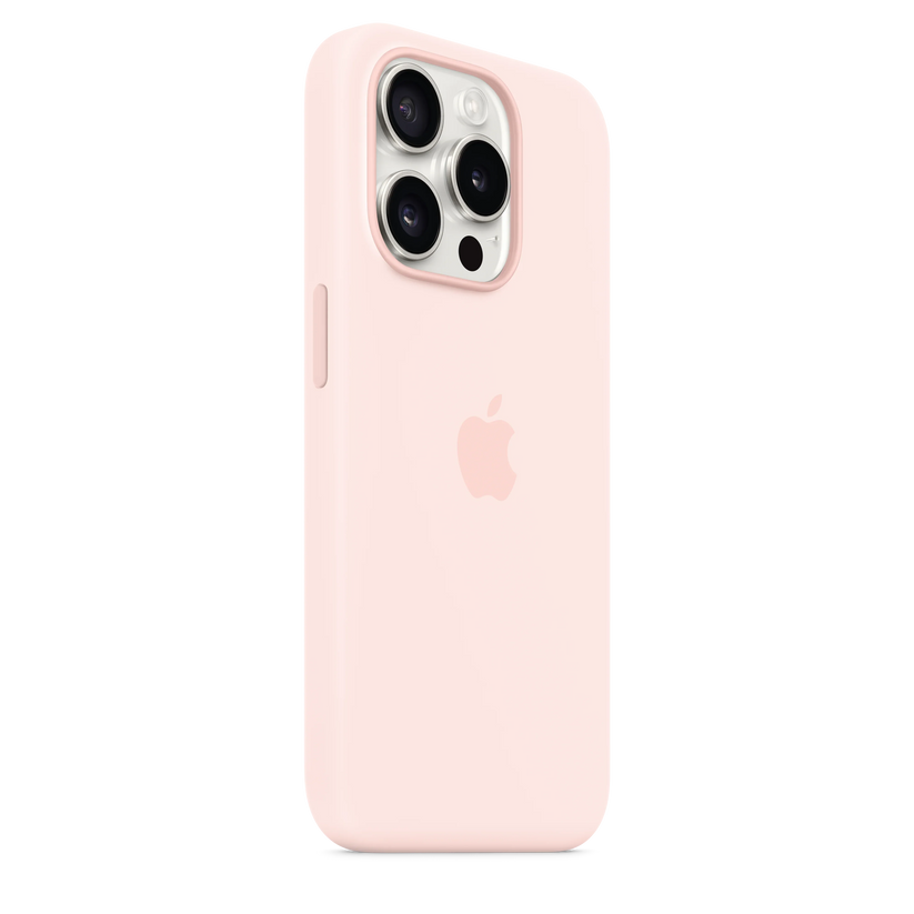 Husa de protectie Apple cu MagSafe pentru iPhone 15 Pro, Silicon, Light Pink - iSTYLE RO