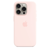 Husa de protectie Apple cu MagSafe pentru iPhone 15 Pro, Silicon, Light Pink - iSTYLE RO