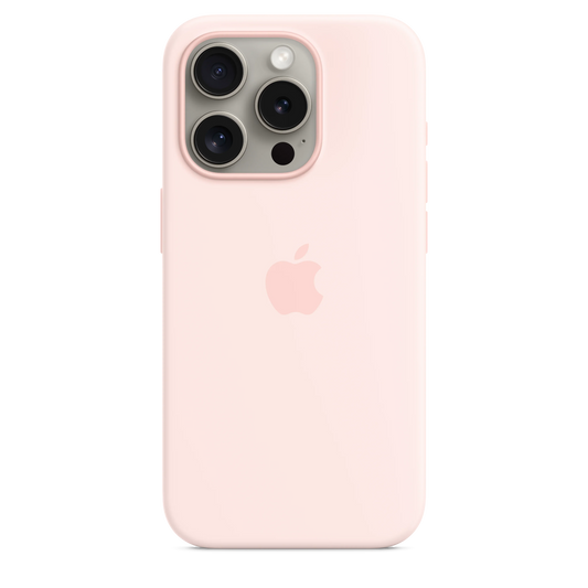 Husa de protectie Apple cu MagSafe pentru iPhone 15 Pro, Silicon, Light Pink - iSTYLE RO