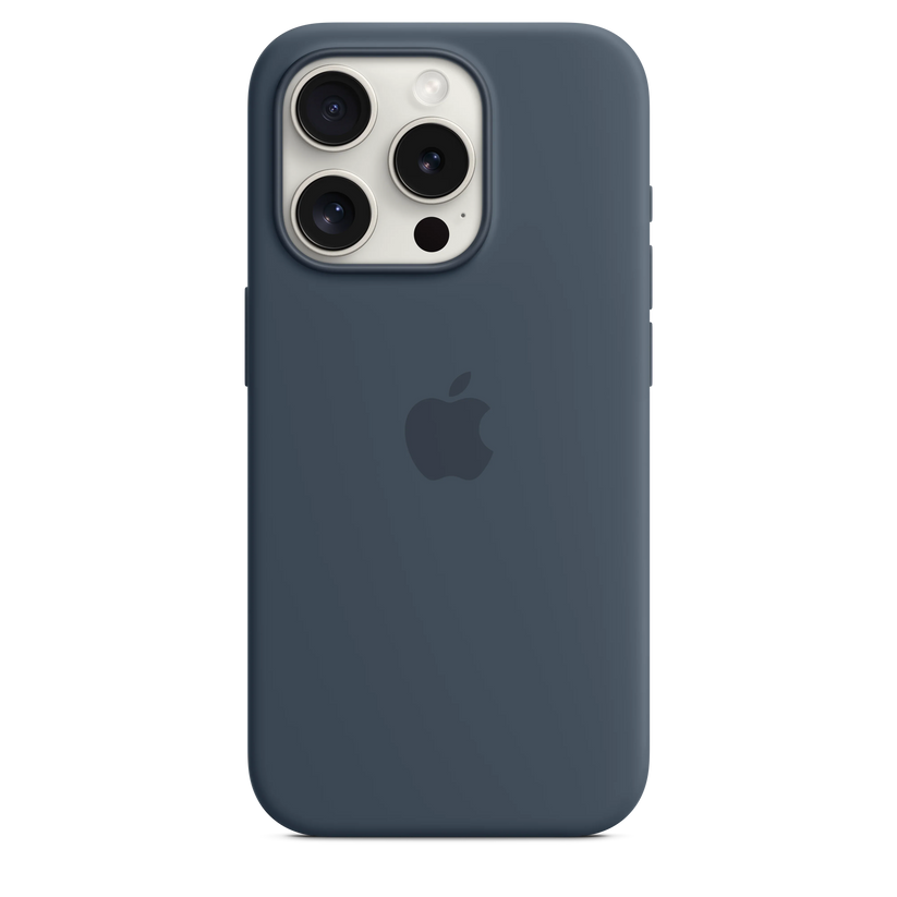 Husa de protectie Apple cu MagSafe pentru iPhone 15 Pro, Silicon, Storm Blue - iSTYLE RO