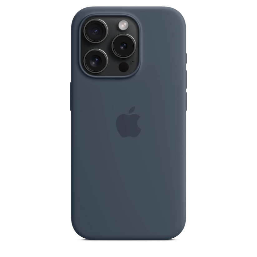 Husa de protectie Apple cu MagSafe pentru iPhone 15 Pro, Silicon, Storm Blue - iSTYLE RO