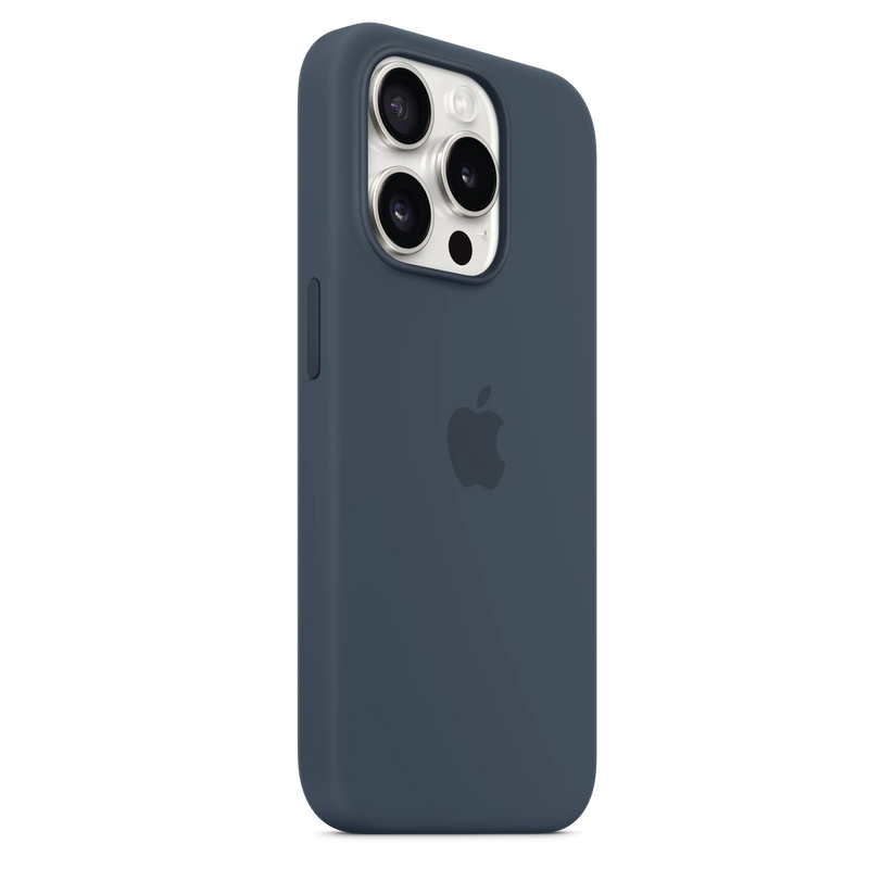 Husa de protectie Apple cu MagSafe pentru iPhone 15 Pro, Silicon, Storm Blue - iSTYLE RO