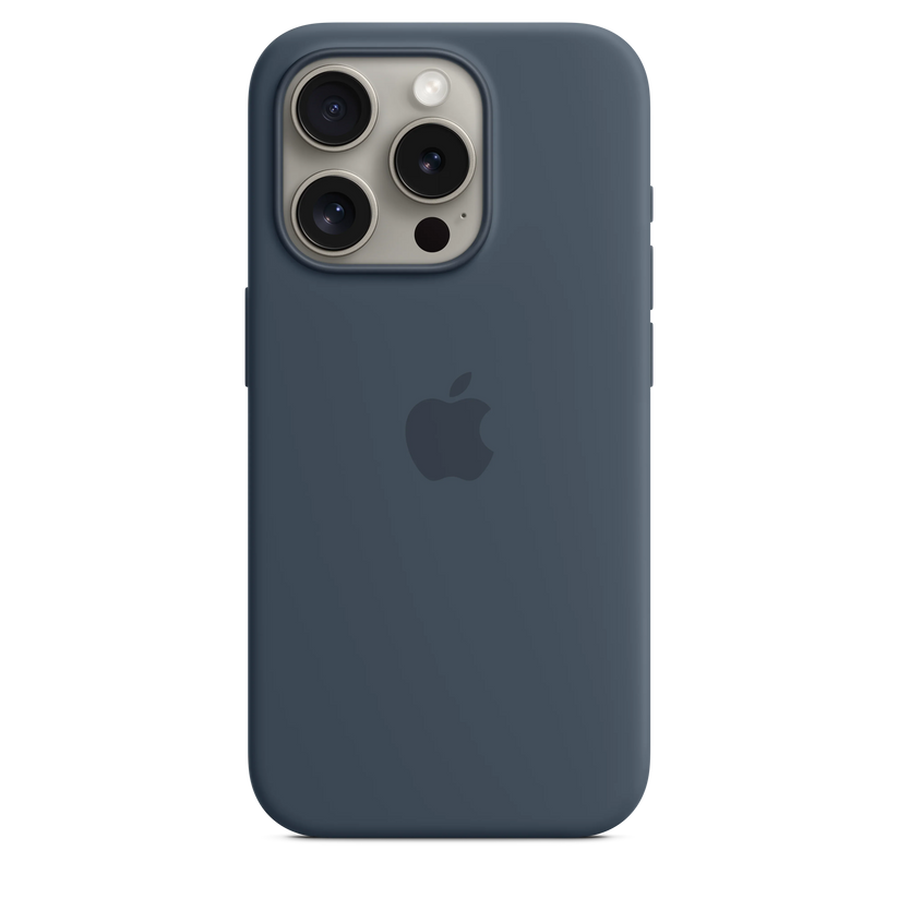 Husa de protectie Apple cu MagSafe pentru iPhone 15 Pro, Silicon, Storm Blue - iSTYLE RO