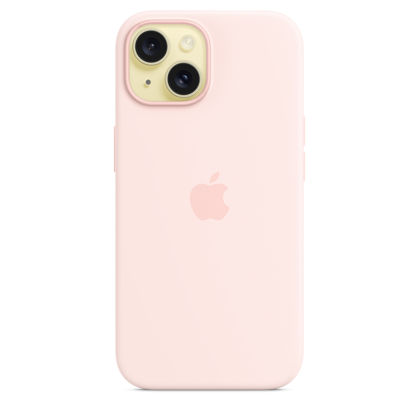 Husa de protectie Apple cu MagSafe pentru iPhone 15, Silicon, Roz - iSTYLE RO