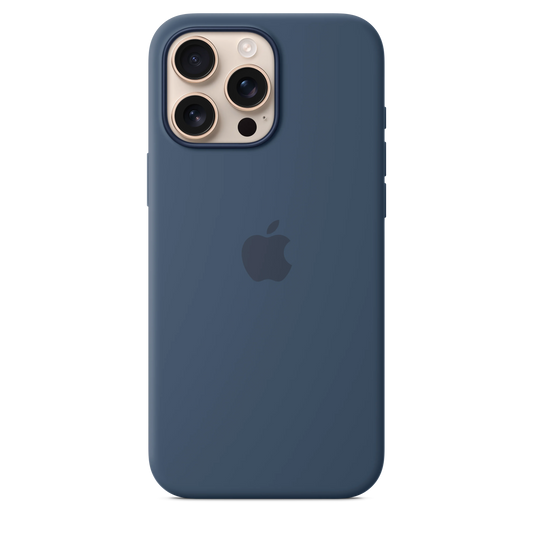 Husa de protectie Apple cu MagSafe pentru iPhone 16 Pro Max, Silicon, Denim - iSTYLE RO
