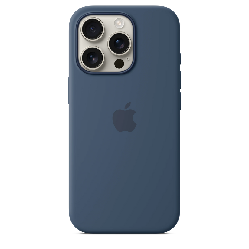 Husa de protectie Apple cu MagSafe pentru iPhone 16 Pro, Silicon, Denim - iSTYLE RO