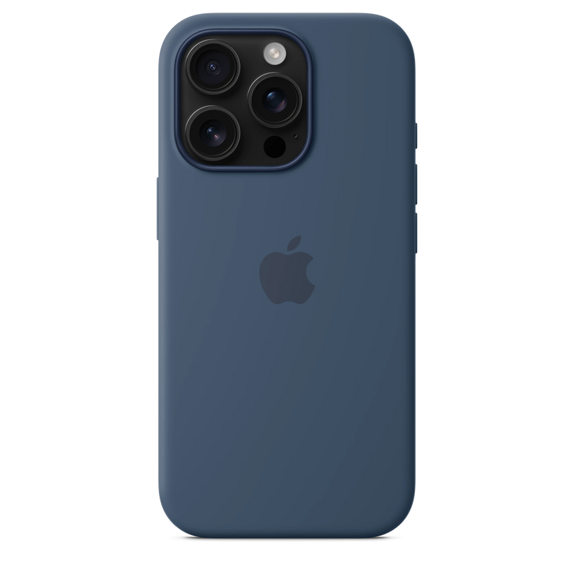 Husa de protectie Apple cu MagSafe pentru iPhone 16 Pro, Silicon, Denim - iSTYLE RO