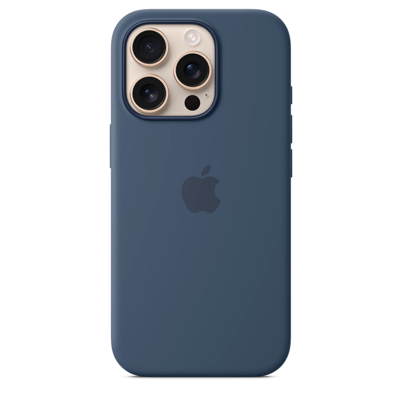 Husa de protectie Apple cu MagSafe pentru iPhone 16 Pro, Silicon, Denim - iSTYLE RO