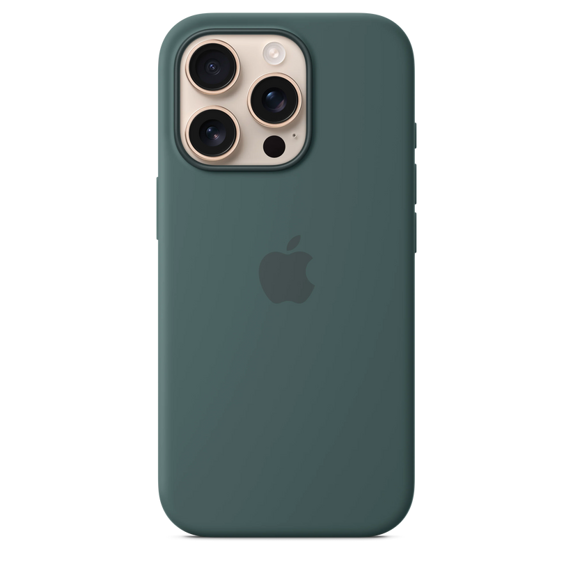 Husa de protectie Apple cu MagSafe pentru iPhone 16 Pro, Silicon, Lake Green (Seasonal) - iSTYLE RO