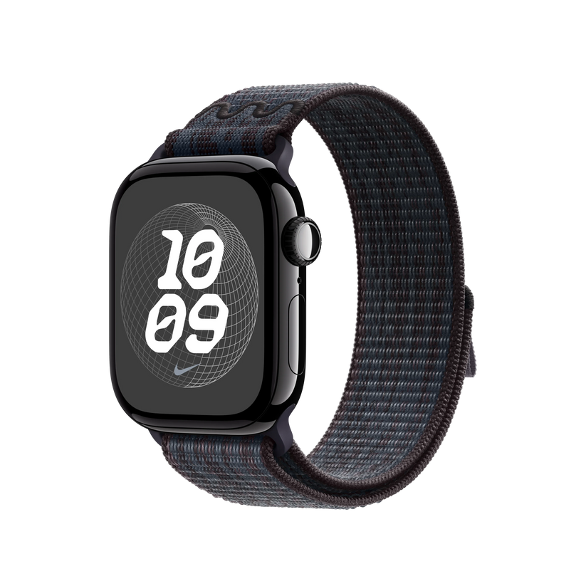 Curea Apple pentru Apple Watch 42mm Nike Sport Loop, Black/Blue Nike Sport Loop - iSTYLE RO