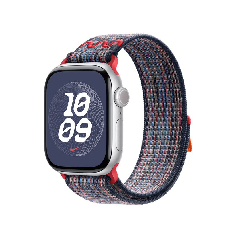 Curea Apple pentru Apple Watch 42mm Nike Sport Loop, Blue/Red Nike Sport Loop - iSTYLE RO