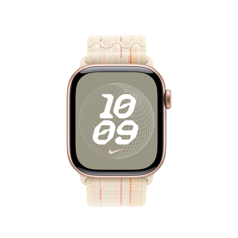 Curea Apple pentru Apple Watch 42mm Nike Sport Loop, Starlight/Pink Nike Sport Loop - iSTYLE RO