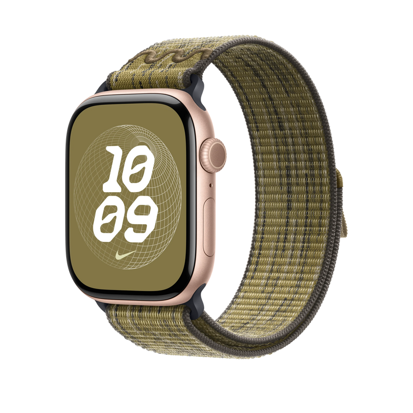 Curea Apple pentru Apple Watch 46mm Nike Sport Loop, Green/Grey Nike Sport Loop - iSTYLE RO