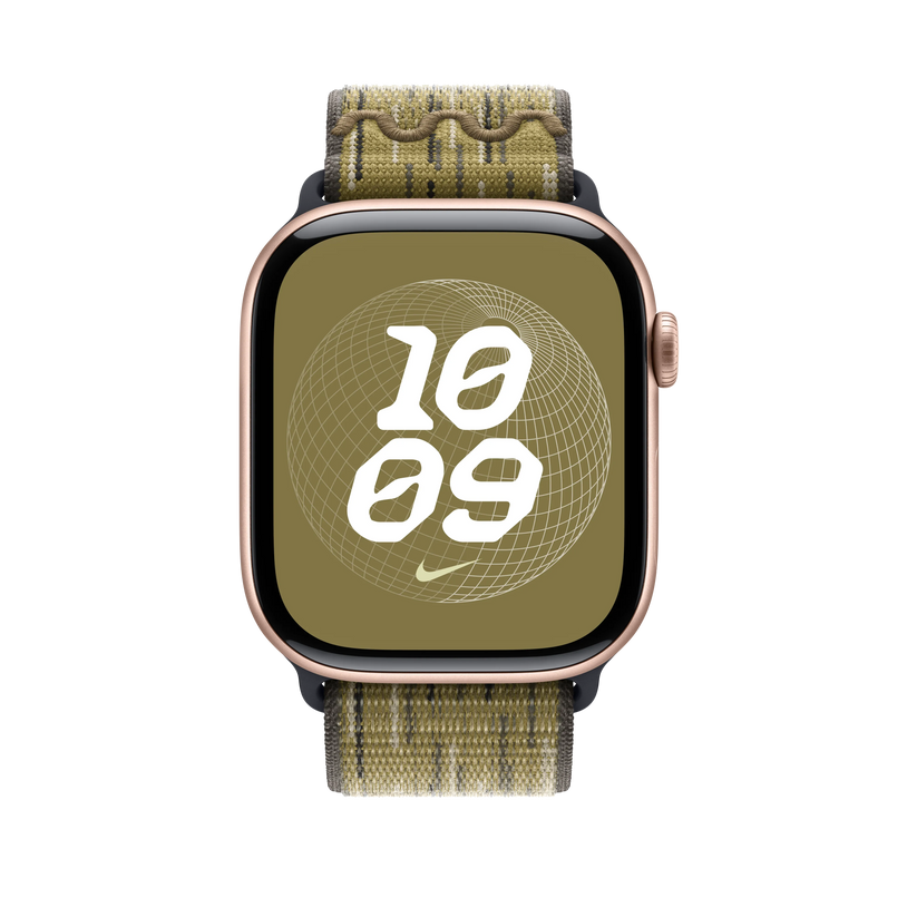 Curea Apple pentru Apple Watch 46mm Nike Sport Loop, Green/Grey Nike Sport Loop - iSTYLE RO