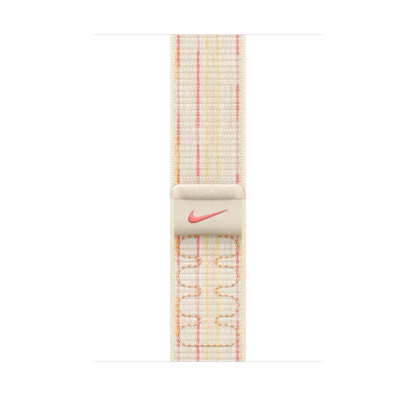 Curea Apple pentru Apple Watch 46mm Nike Sport Loop, Starlight/Pink Nike Sport Loop - iSTYLE RO