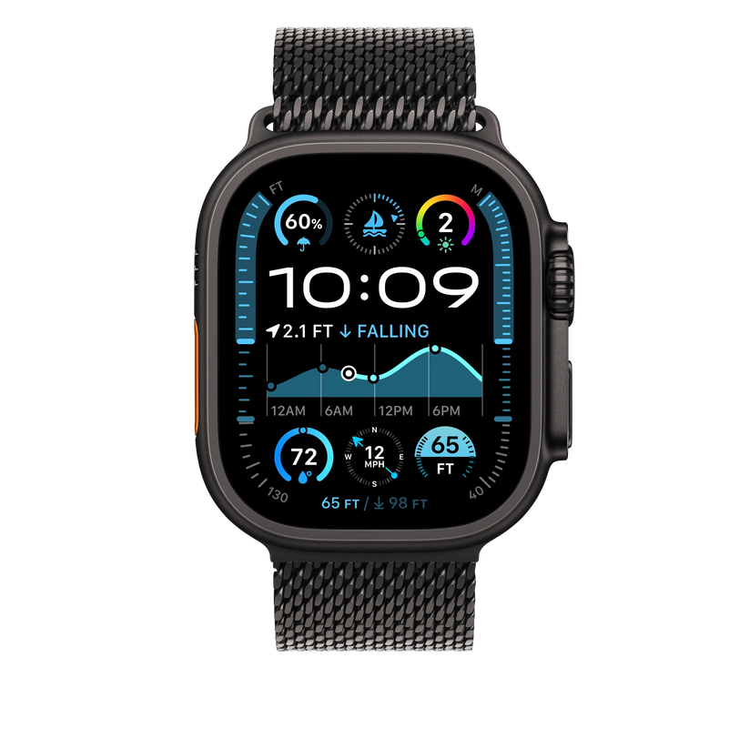 Curea Apple pentru Apple Watch 49mm Milanese Loop, Black Titanium Milanese Loop, Medium - iSTYLE RO