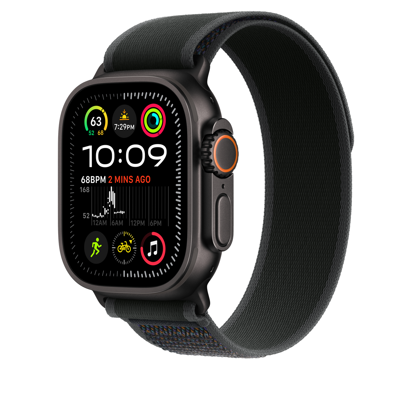 Curea Apple pentru Apple Watch 49mm Black Trail Loop - M/L - Black Titanium Finish - iSTYLE RO