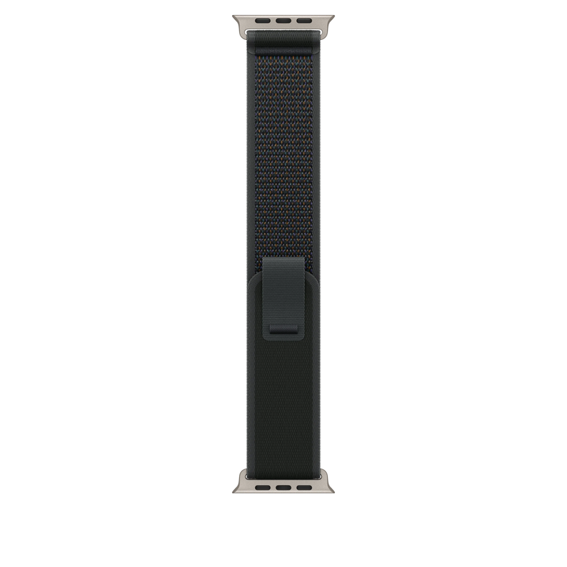 Curea Apple pentru Apple Watch 49mm Black Trail Loop, M/L, Natural Titanium Finish - iSTYLE RO