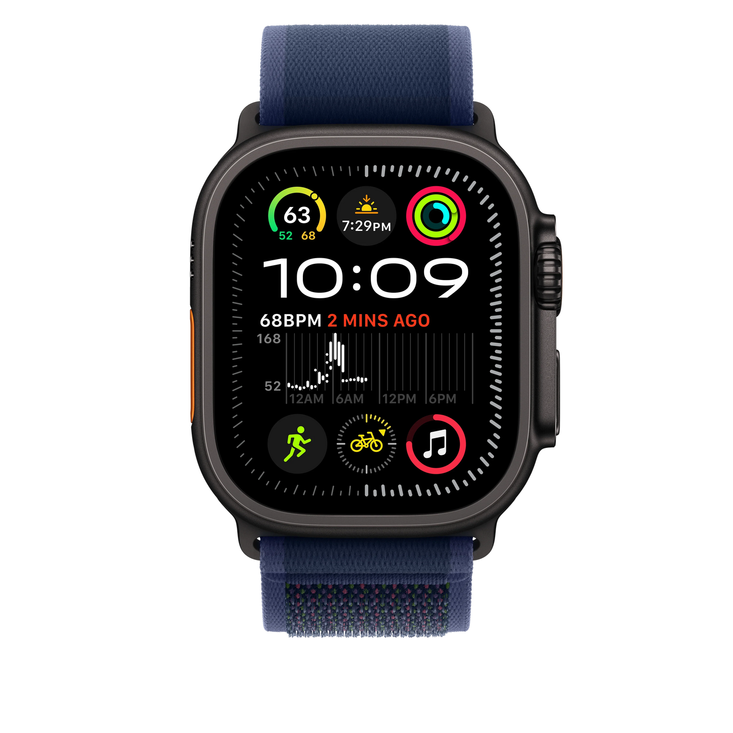 Curea Apple pentru Apple Watch 49mm Blue Trail Loop - S/M - Black Titanium Finish - iSTYLE RO