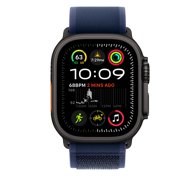 Curea Apple pentru Apple Watch 49mm Blue Trail Loop - S/M - Black Titanium Finish - iSTYLE RO