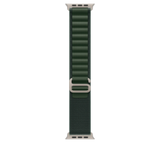 Curea Apple pentru Apple Watch 49mm Dark Green Alpine Loop, Large, Natural Titanium Finish - iSTYLE RO