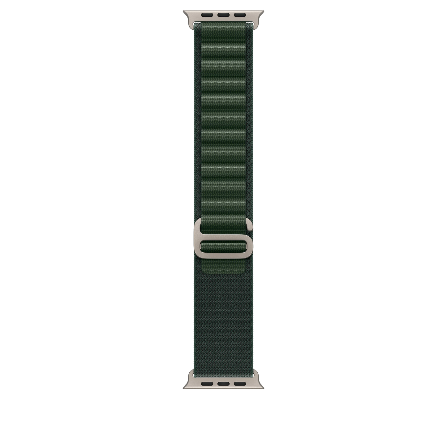 Curea Apple pentru Apple Watch 49mm Dark Green Alpine Loop, Medium, Natural Titanium Finish - iSTYLE RO