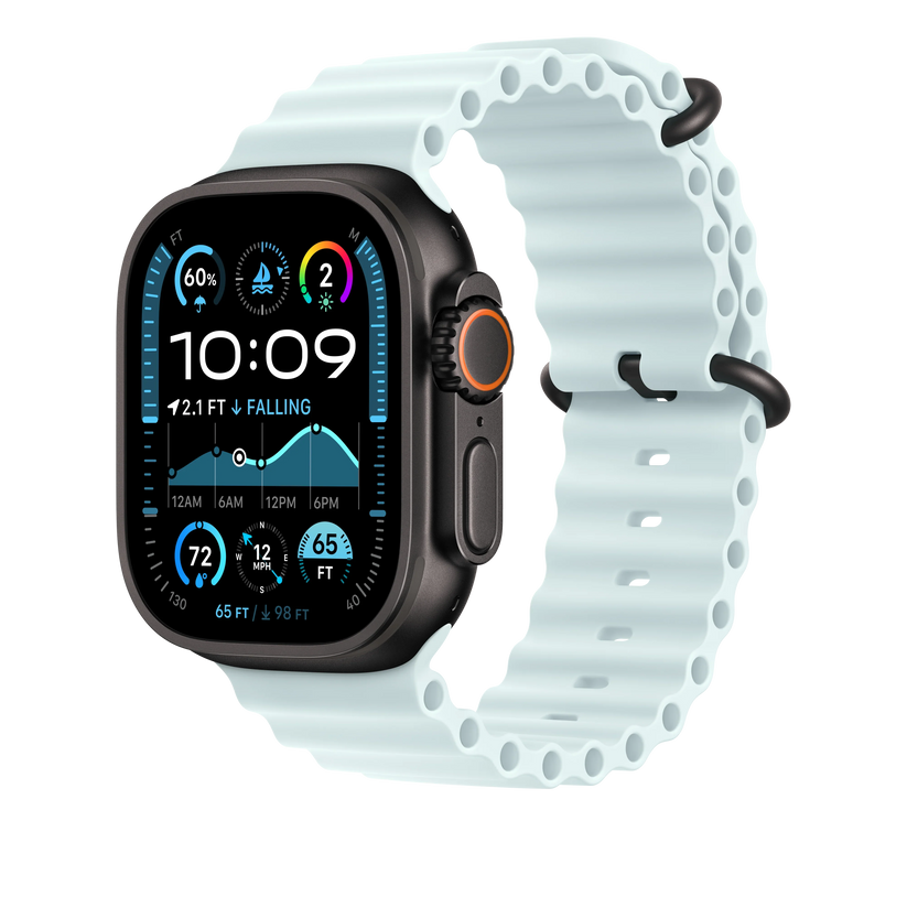 Curea Apple pentru Apple Watch 49mm Ice Blue Ocean Band - Black Titanium Finish - iSTYLE RO