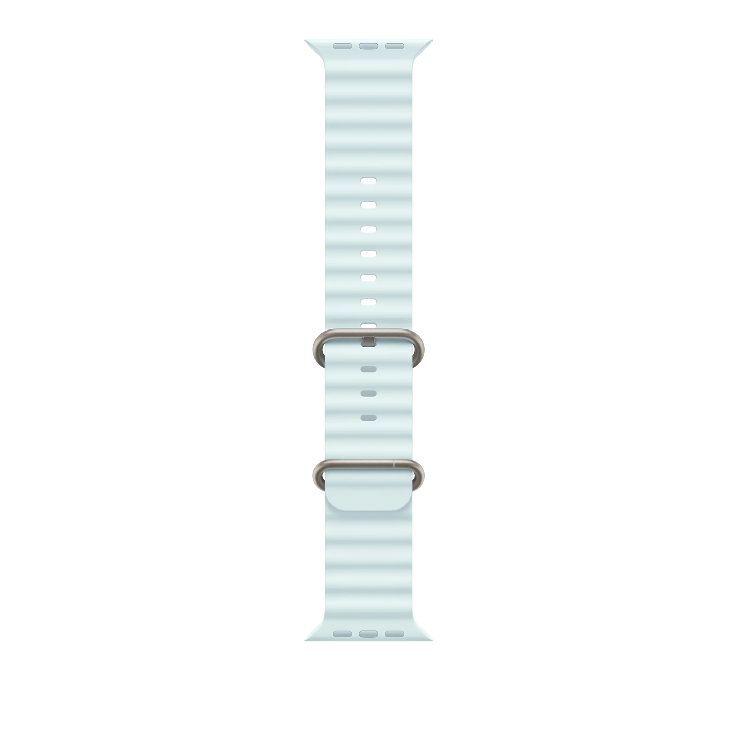 Curea Apple pentru Apple Watch 49mm Ice Blue Ocean Band, Natural Titanium Finish - iSTYLE RO