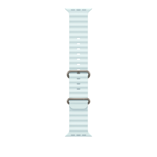Curea Apple pentru Apple Watch 49mm Ice Blue Ocean Band, Natural Titanium Finish - iSTYLE RO