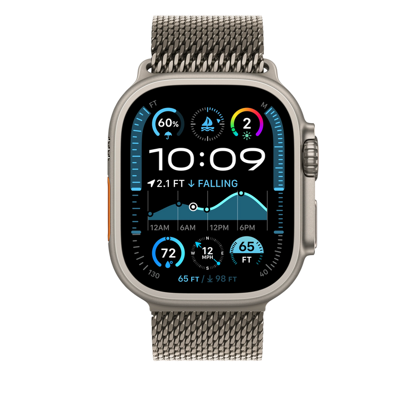 Curea Apple pentru Apple Watch 49mm Milanese Loop, Natural Titanium Milanese Loop, Large - iSTYLE RO
