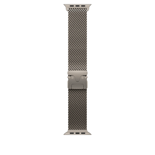 Curea Apple pentru Apple Watch 49mm Milanese Loop, Natural Titanium Milanese Loop, Medium - iSTYLE RO