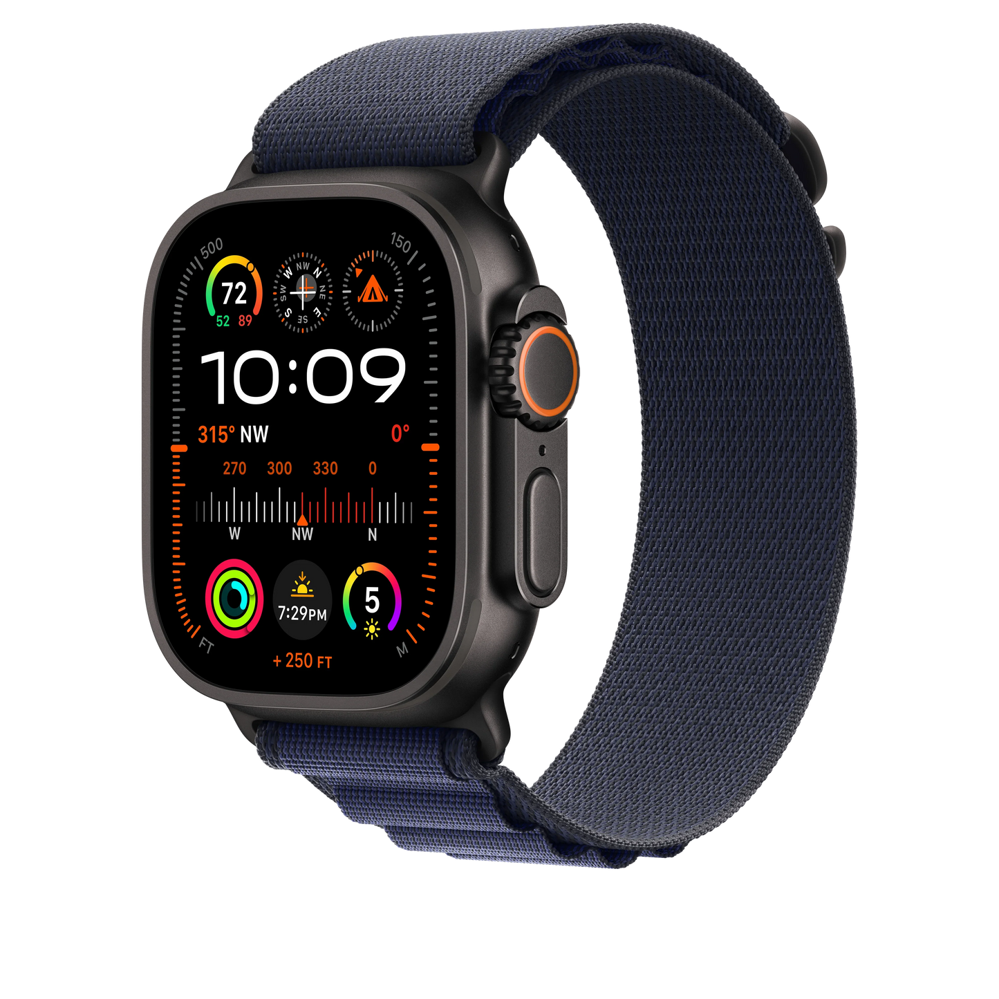 Curea Apple pentru Apple Watch 49mm Navy Alpine Loop, Small, Black Titanium Finish - iSTYLE RO
