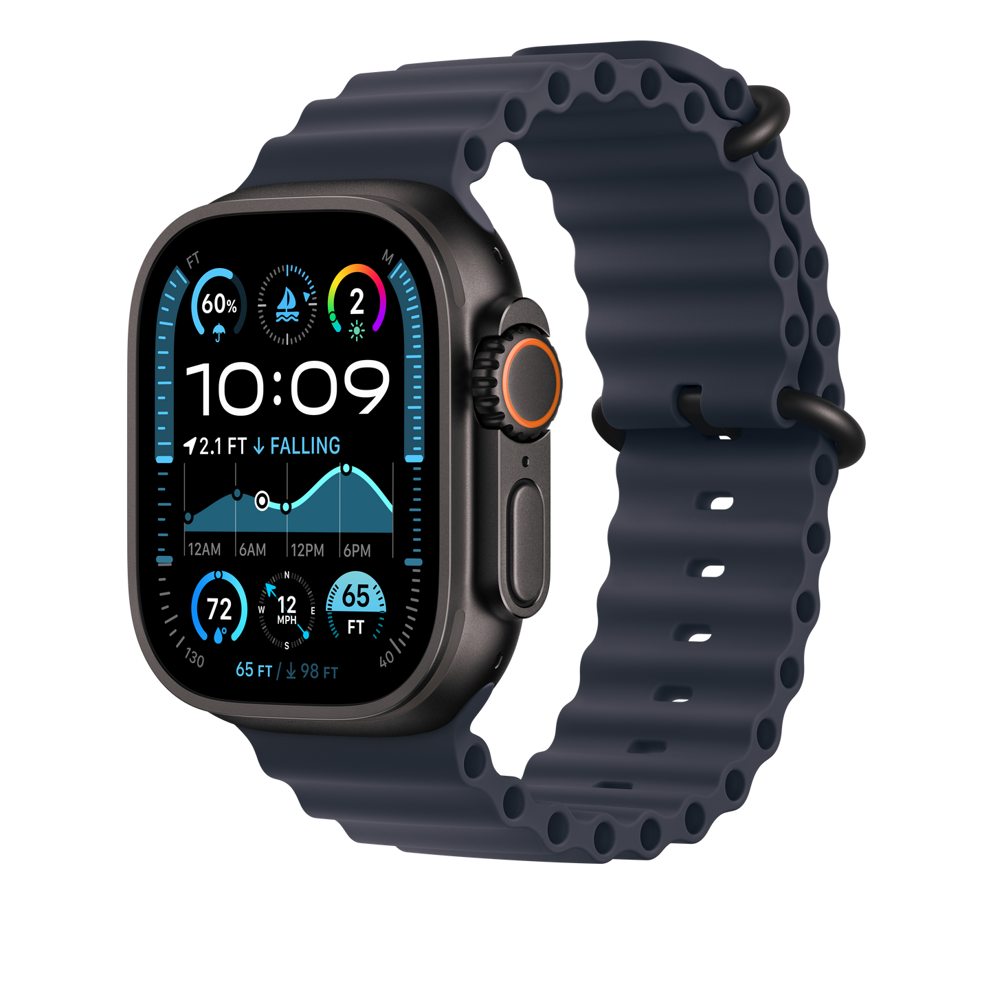 Curea Apple pentru Apple Watch 49mm Navy Ocean Band - Black Titanium Finish - iSTYLE RO